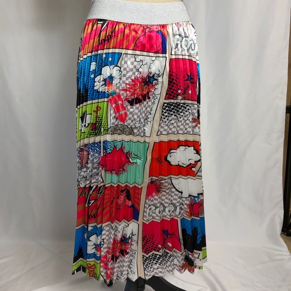 Colorful/Fun Comic A-Line skirt. NWT - Picture 4 of 6